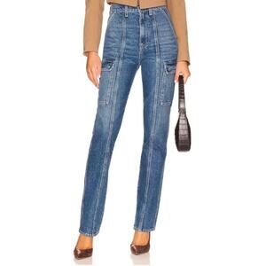 Revolve GRLFRND Harper High Rise Slim Cargo Jeans